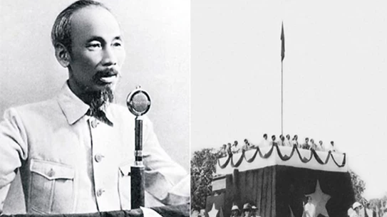 Ngày 2/9/1945, tại Quảng trường Ba Đình, Chủ tịch Hồ Chí Minh đọc bản Tuyên ngôn Độc lập khai sinh nước Việt Nam Dân chủ Cộng hòa, nay là nước Cộng hòa XHCN Việt Nam.